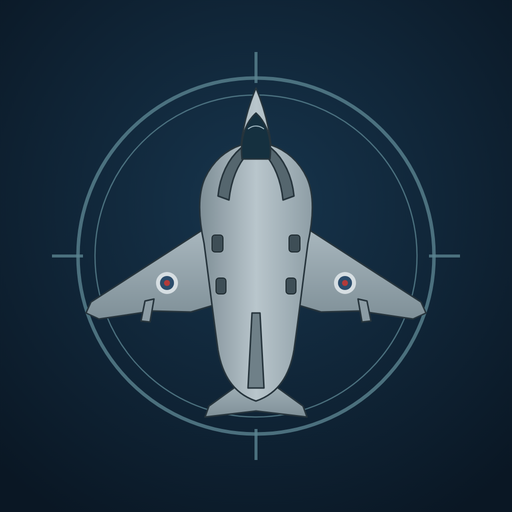 Kestrel app icon: a jump jet seen from above inside a reticle